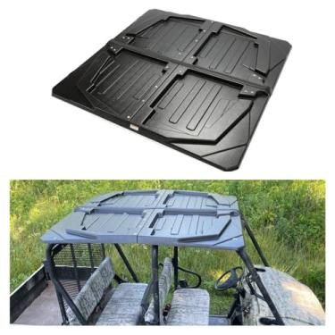 Imagem de HECASA Teto de teto rígido 4 peças compatíveis com Kawasaki Mule 2005-2022 TRANS 3010 4000 4010 KAF620 KAF950 modelos de 4 lugares/Polaris Ranger Crew 700 Substituição para KAF30-030A Plástico Preto