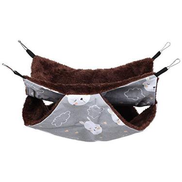 Imagem de Alomejor Rede para Gatos, Lona Quente e Cama Suspensa de Veludo para Hamsters e Pequenos Animais de Estimação, Saco de Dormir Montado Em Gaiola (34 * 34)