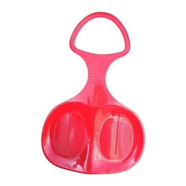 Imagem de Generic Trenó de neve, trenó de luge grande tobogã durável com alça, prancha de esqui resistente, trenó em declive para meninos e meninas, Vermelho