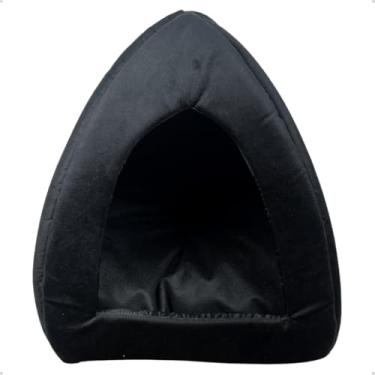 Imagem de Cama Pet 2 em 1 para Cachorro e Gato | Toca Dobrável com Almofada Removível e Base Impermeável | Conforto para Todas as Estações(Preto)