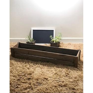 Imagem de Vaso Floreira Jardineira de Madeira Pinus Decorativo para Plantas Varanda, Jardim, Interior Ideal para Amantes de Jardinagem(Pintada,40x15x17)