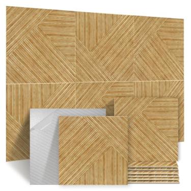 Imagem de Foritrue Painéis acústicos, pacote com 6 painéis de parede à prova de som de 59,9 cm x 59,9 cm x 1 cm, painéis de parede acústicos decorativos, painéis de absorção de som autoadesivos para casa