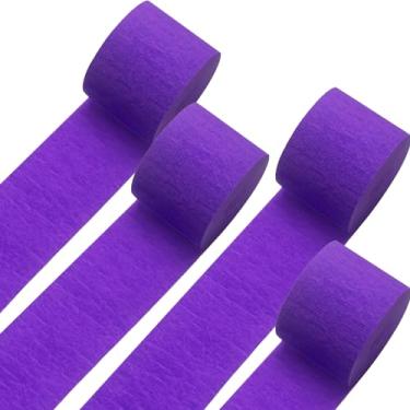 Imagem de GCB Serpentinas De Papel Crepom Roxo Para Decoração Festa, 4 Rolos 99 M, Decorações Casamento Roxas, Aniversário, Chá Bebê, Artesanato, Materiais Bricolage (4,5 Cm X 24 M/Rolo)