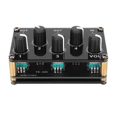 Imagem de KIMISS Mini Mixer Estéreo Passivo de 4 Canais - Mixer de Linha de Baixo Ruído para Instrumentos, CD Players e Mais