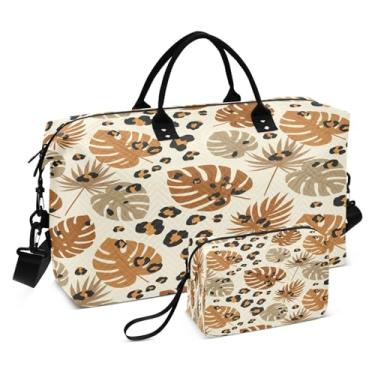 Imagem de CEBUGI Bolsa feminina acolchoada de folhas murchas, grande, bolsa de viagem de fim de semana, bolsas hospitalares para trabalho de parto e parto