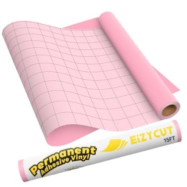 Imagem de EIZYCUT Rolo de vinil adesivo permanente - 30,5 cm x 4,5 m vinil adesivo rosa para todas as máquinas de corte, para placas, decalques, casa e projetos DIY