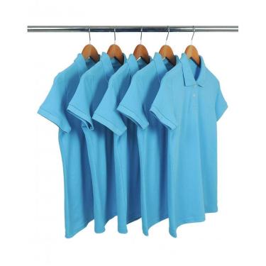 Imagem de Kit 5 Camisas Gola Polo Piquet Feminina Lisa-Feminino