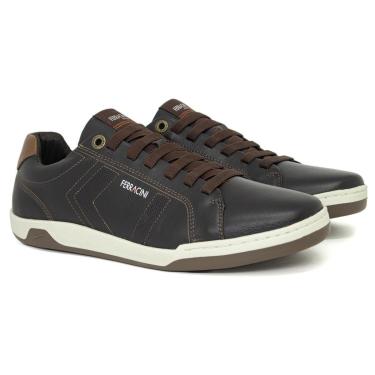 Imagem de Sapatênis Ferracini Lexus Cadarço Elástico Couro Legítimo Palmilha Macia Confortável 7052-267-Masculino