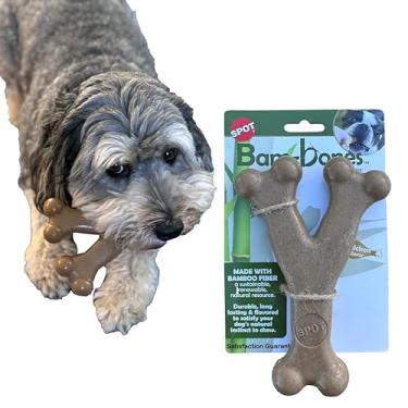 Imagem de SPOT Bam-Bones Wishbone – Feito com fibra de bambu forte, mastigável para cães de longa duração para mastigadores leves a moderados, ótimo brinquedo para cães adultos e filhotes de dentição abaixo de