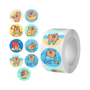Imagem de Adesivos De Capivara Em Estilo Cartoon 500pcs/Rolo Para Laptop, Cadern