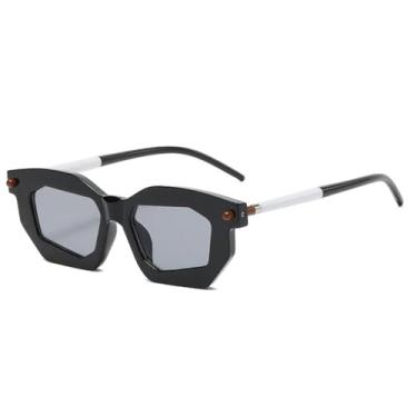 Imagem de Óculos de Sol UV400 - Lentes Transparentes Bicolores, Armação Punk com Rebites para Homens e Mulheres, Esportes ao Ar Livre, Corrida e Ciclismo, Preto Claro