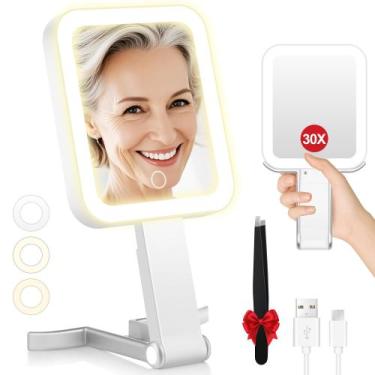 Imagem de Espelho de maquiagem B Beauty Planet Travel com luzes 1X/30X Magnify