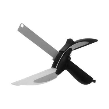 Imagem de Tesoura De Cozinha 2 Em 1 Em Aço Inoxidável Com Tábua De Corte, Ferram