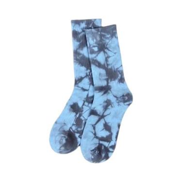 Imagem de Meias Tie-dye Unissex Para Homens E Mulheres, Meias Longas De Skate Pa