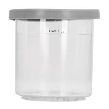 Imagem de Acouto Copo de Sorvete Transparente Com Tampa PET Colorida - Recipiente de Sorvete Empilhável, Guloseimas Caseiras, Série Ideal NC299AM e C300s, Pote de Armazenamento de à Prova de Vazamentos, Sabor