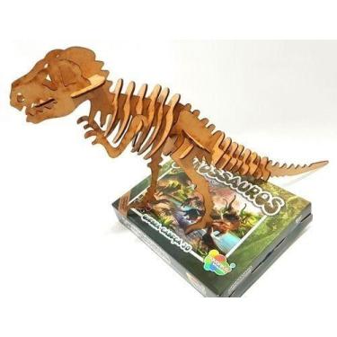Imagem de Brinquedo Encaixar Montar Dinossauro Rex Mundo Dino 3d 27pçs - Aquarel