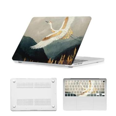 Imagem de HLAAJJX Compatível com a nova capa MacBook Air de 13 polegadas 2025 2024 2022 M4 A3240 M3 A3113 M2 A2681, capa de plástico para laptop e capa de teclado para MacBook Air de 13,6 polegadas, Forest Bird