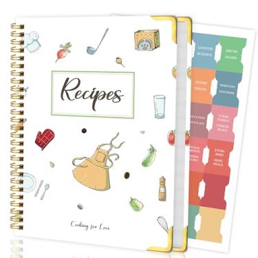 Imagem de GOLDPEI Livro de receitas para escrever em suas próprias receitas, livro de receitas em branco com 175 páginas para amantes de culinária familiar, caderno de receitas com folhas de adesivos, diário de