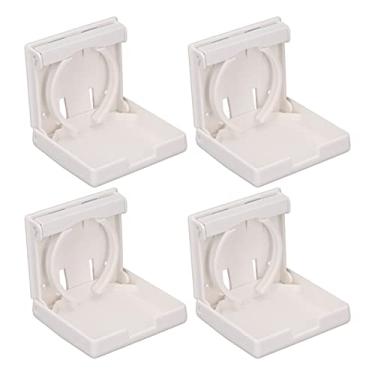 Imagem de Generic Suporte de Copo Dobrável Ajustável Suporte de Copo Dobrável Portátil para Bebida para Montagem na Parede de Carro RV, Alcance Retrátil 2,4-3,9 pol., Material Plástico ABS, 4 PCS Porta-copos
