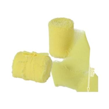 Imagem de Fita De Seda Chiffon Com Bordas Desfiadas Feita À Mão 5M Para Convites
