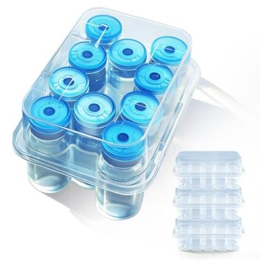 Imagem de TINNALART Estojo de peptídeo para geladeira – Suporte de frasco semitransparente de insulina e peptídeo com 10 compartimentos e estojo de armazenamento de frasco de 3 ml para armazenamento de