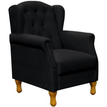 Imagem de Poltrona Para Sala De Estar Yara P02 material sintético Preto - LYAM D