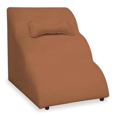 Imagem de Pet de Espuma 3 Degraus para Cães e Gatos de Pequeno Porte Rampas de Mobilidade Suaves e Seguras (TERRACOTA)