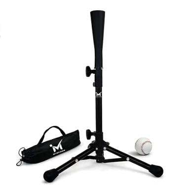 Imagem de Mirchro Camiseta de beisebol para crianças, 50.8 cm a 78.9 cm com bolsa de transporte, camiseta de beisebol estável portátil para rebatidas, suporte de bola em T para treino de equipe em casa, serve