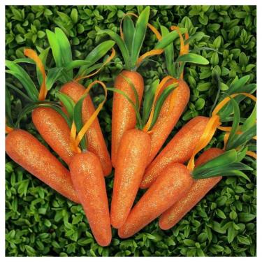 Imagem de Enfeite Decorativo Páscoa 12 Cenouras Pendentes Isopor 11cm