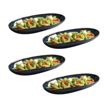 Imagem de Conjunto De Travessas Ovais Grandes Porto Brasil Orgânico Azul