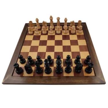 Imagem de Tabuleiro Xadrez Luxo + Peças de Xadrez em Madeira Nobre 102 - BOTIICE
