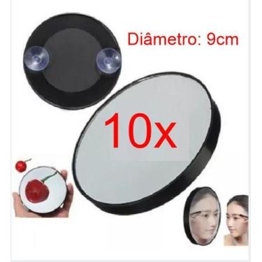 Imagem de Espelho Aumento 10x 14cm Ventosa Maquiagem Sobrancelha Barba - Qiu