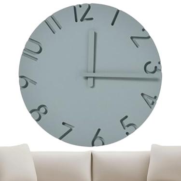 Imagem de Relógio de parede, relógio de textura de cimento 3D de 30 cm, decoração de parede moderna, para sala de estar, cozinha, escritório, quarto, sala de aula, fazenda