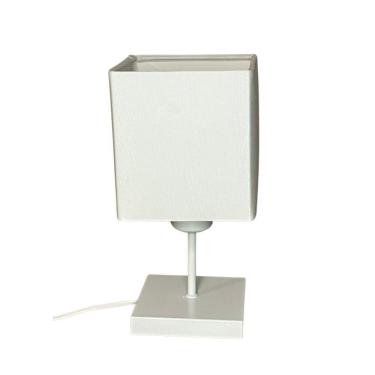 Imagem de Abajur Luminária Mesa Quarto Sala Moderno Vivare Md-2008br Cúpula Em Tecido - Bivolt Branca 127/220v