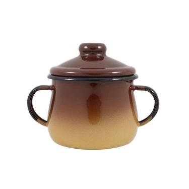 Imagem de Açucareiro Esmaltado Marrom Degradê 380 Ml Ewel