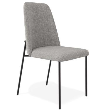 Imagem de Cadeira Decorativa Estofada Para Sala De Jantar Bella L02 Linho Cinza Escuro - Lyam Decor