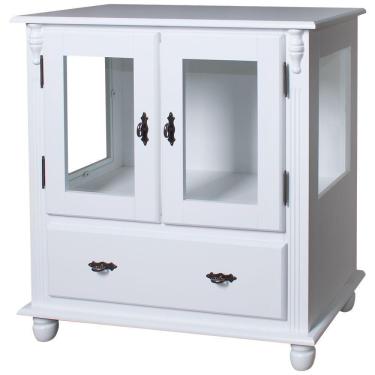 Imagem de Cristaleira Baixa Lateral 2 Portas De Vidro 1 Gaveta - M550312 Garapa - Verniz