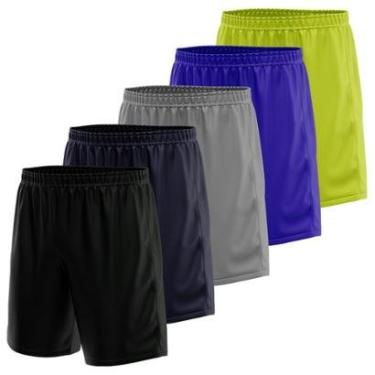 Imagem de Kit 5 Calção Short Futebol Basquete Vôlei Bermuda Dry Treino Academia-Masculino