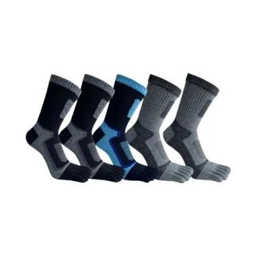 Imagem de Meias De Algodão Coloridas E Respiráveis Com Cinco Dedos, 5 Pares, Mas