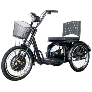 Imagem de Triciclo Elétrico 800W Assento com Almofada Freio a Disco Alarme Fox P