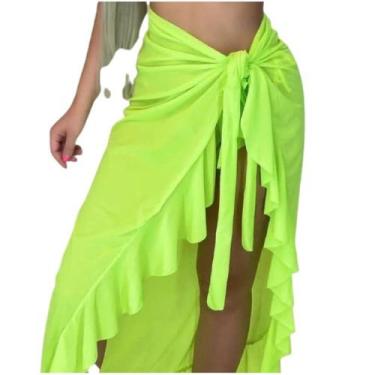 Imagem de Saida De Praia Longa Canga De Amarrar Pareô Escolha a Cor - M & K Shop