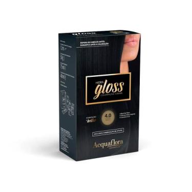 Imagem de Tintura acquaflora kit hidra gloss 40 castanho natural