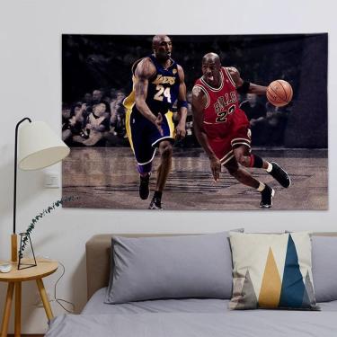 Imagem de Lendas do basquete de tapeçaria Michael Jordan e Kobe Bryant