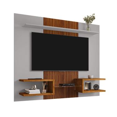 Imagem de Painel Atlas Off White/Naturalle Ripado – Bechara Móveis