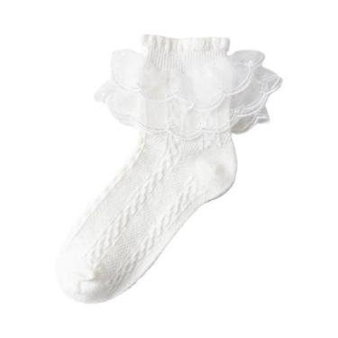 Imagem de Meias De Algodão Com Renda Para Meninas, Tutu, Primavera E Outono, Mei