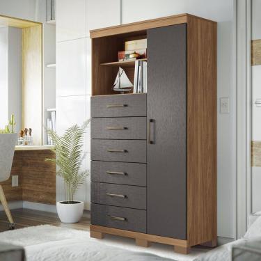 Imagem de Comoda Mutiuso 1 porta e 6 gavetas com Pes Maraba Santos Andira