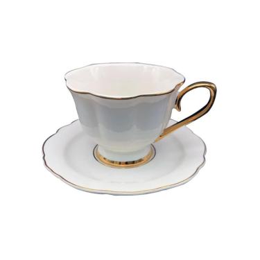 Imagem de Conjunto De Xícaras Para Chá Com Pires Em Porcelana Mon Charmant Com 12 Peças 240ml L`Hermitage