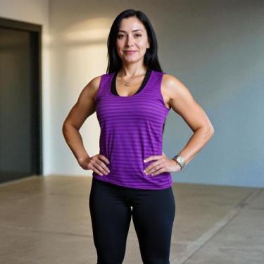 Imagem de Camiseta REGATA MALHA FRIA POLIAMIDA feminina Dry Fit tecido furadinho