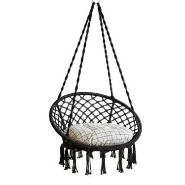 Imagem de Cadeira Rede Balanço Almofada Confortavel Teto Varanda Decoraçao Sacad