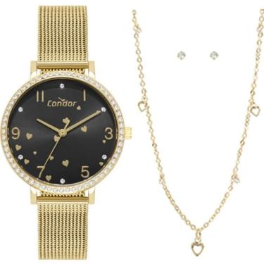 Imagem de Relógio Condor Feminino Ref: Co2035nwh/k4p Dourado + Semijóia